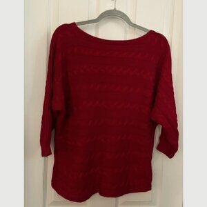Red RL sweater  - cable knit  - M